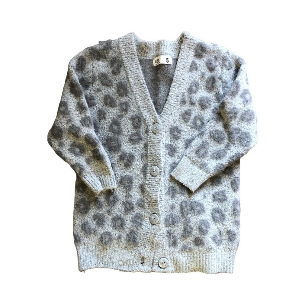 Cotton On Heavy Knit Grey Leopard Cardigan